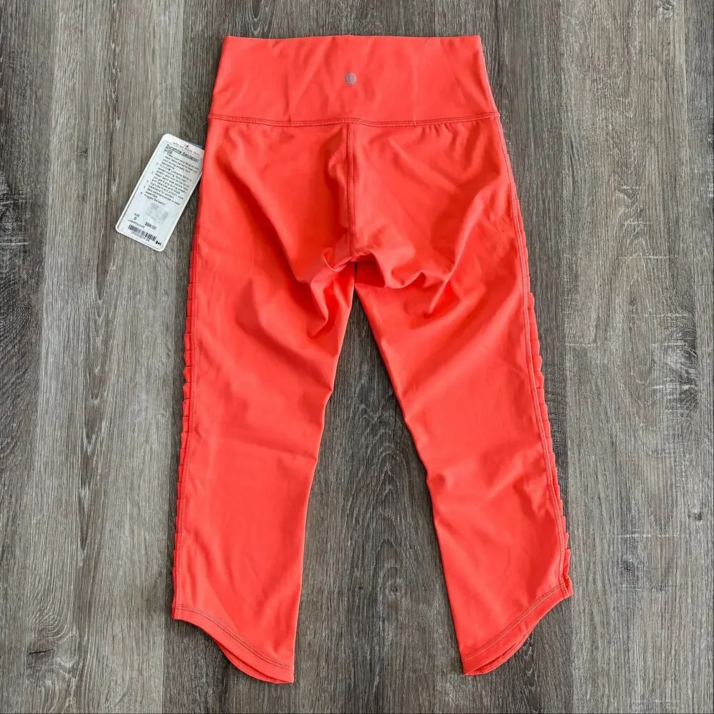NWT Lululemon Sunshine Salutation Crop Legging in Cape Red - Size: 6